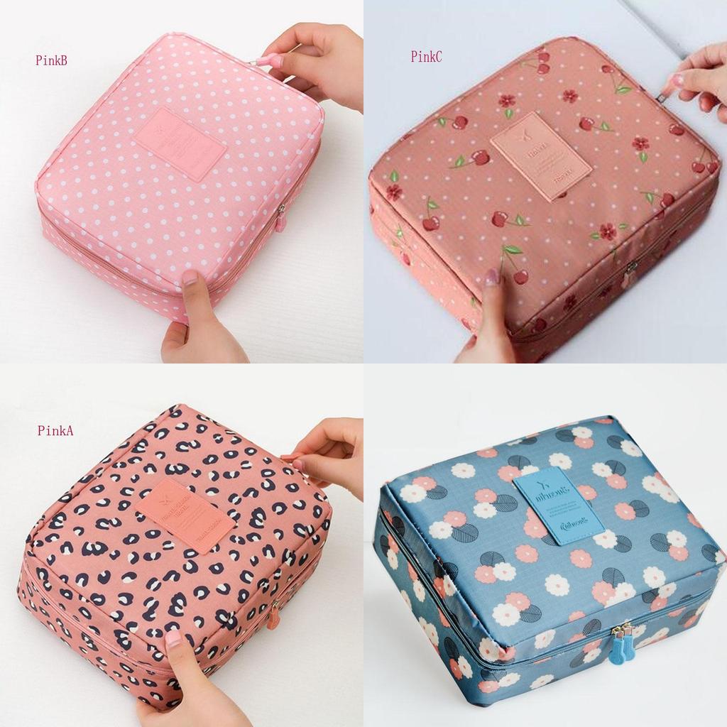 Luxurious Floral Nylon Zipper Women Makeup Bag With Elegant Cosmetic Case Organizer