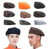 Kitchen Cooking Round Cotton Mesh Patchwork Work Wear Hats Berets Waiter Caps