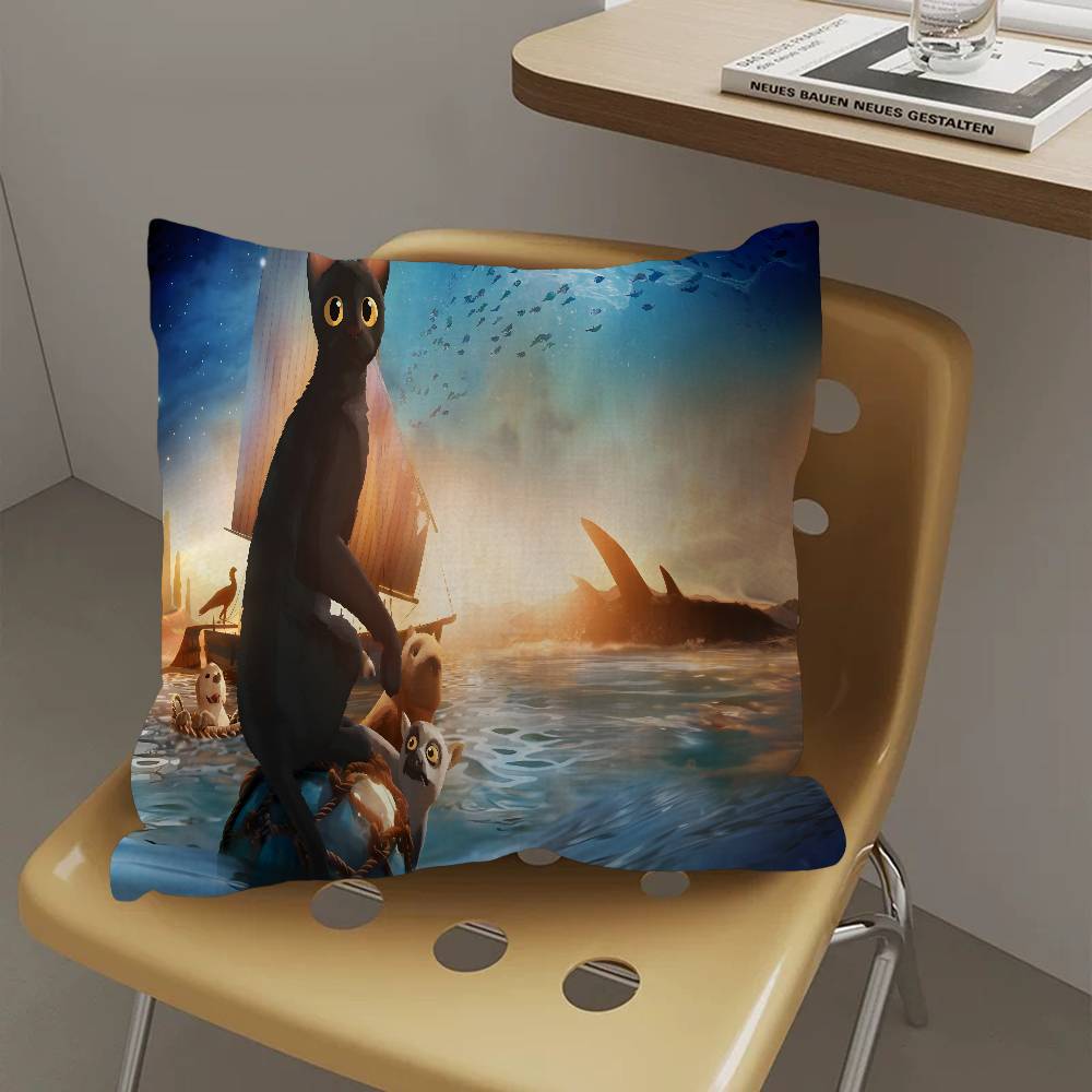 Movie F-Flow Cat Pillow Covers Cartoon Sofa Decorative Home Double-Sided Printing Short Plush Cute Cushion Cover