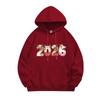 Unisex Year of the Horse 2026 Hoodie: Red Velvet Festive Youth Jacket