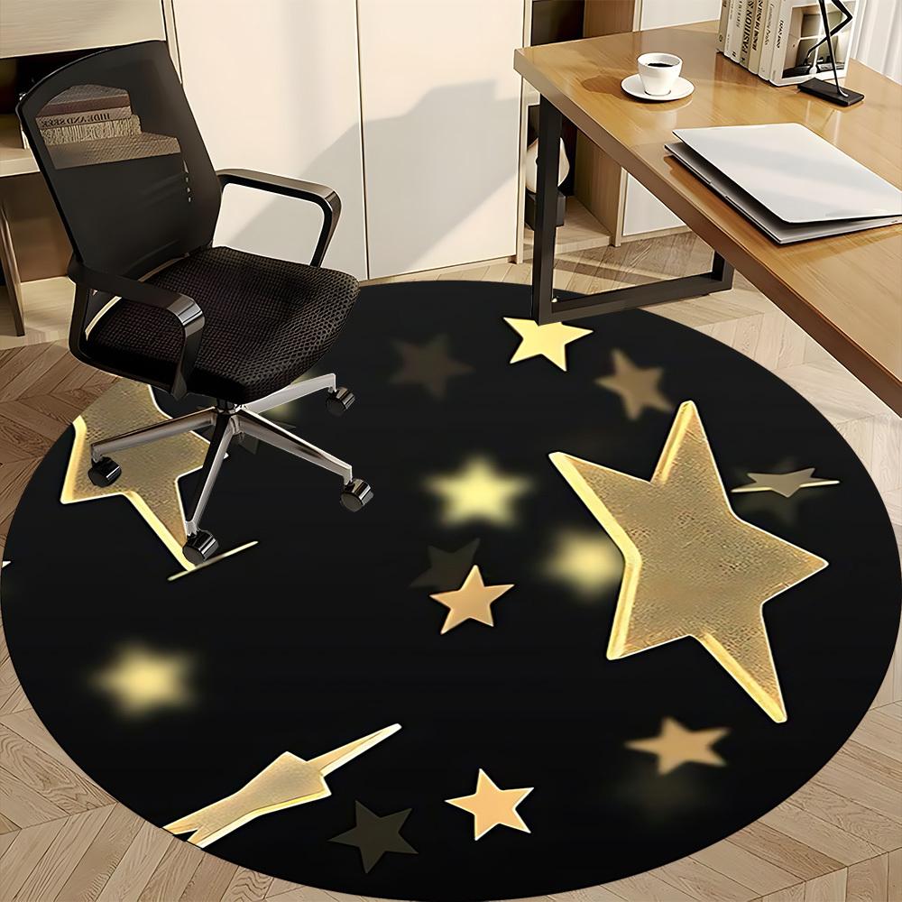 1pc Golden Stars Chair Carpet for Office, Non-slip, Soft and Durable Office Rug, Perfect for Office Yy260131077