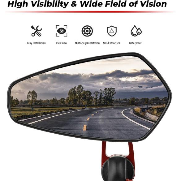 7/8" Motorcycle Mirrors,Bar End Rear View Mirrors Compatible With Honda Grom,Ducati, Suzuki,Yamaha, Kawasaki And More (BLUE)