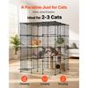 VEVOR Cat Cage 4-Tier 104.1x104.1x139.7 cm DIY Cat Playpen Indoor Enclosure, Detachable Metal Wire Kennel Crate with 4 Doors