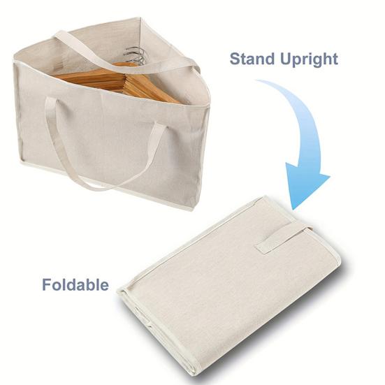 Clothes Hanger Caddy Triangular Storage Bag with Handles Base Plate Wardrobe Clothes Hanger Organizer for Bedroom Cloakroom Laundry Room Storage