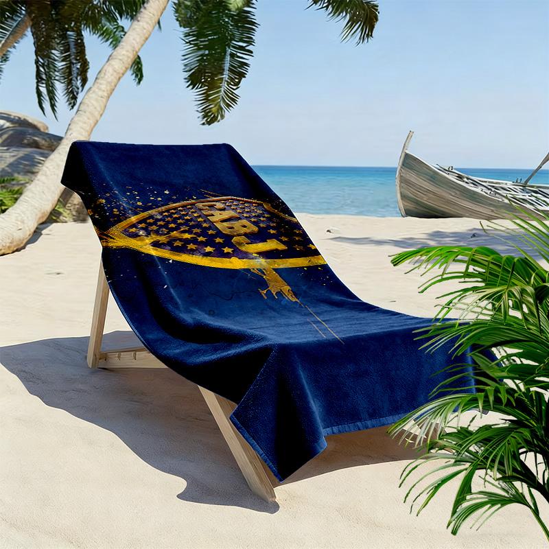 Club Atletico Boca Juniors3 Print Beach Towel, Large Soft Quick Dry Towel for Beach Camping Swimming
