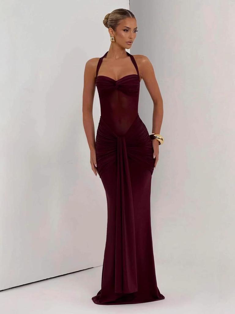2026 Elegantes Falten-Spaghetti-Träger-Abendkleid für Damen