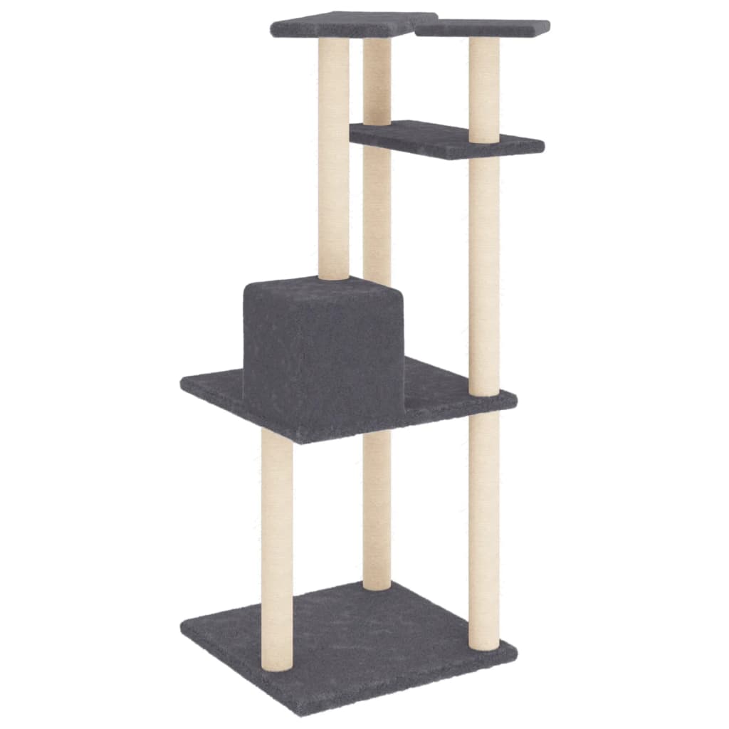 Scratching Post with Sisal Scratching Posts Dark Grey 123 Cm
