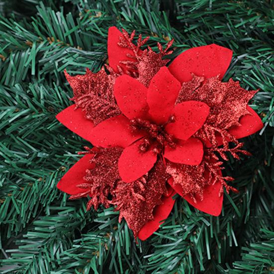 Zarte Weihnachts-Kunstblume, doppellagig, leuchtende Farben, Festival-Requisite