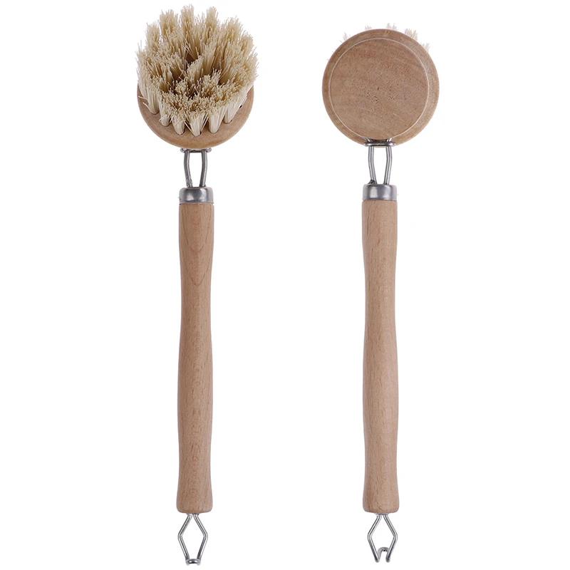 Bamboo Kitchen Cleaning Brush Natural Dishes Pots Pans Sink Washing Brush Eco-friendly Clean Scrubber Brush Cleaner