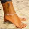 Effie Queen Natural Freshwater Pearls Beaded Chain Anklet Foot Accessories Simple Handmade S925 Silver Party Jewelry Gift SA38