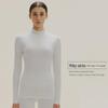 Women's Slim Fit Pure Cotton Mid-Neck Sweater - Solid Color, Autumn/Winter Warm Innerwear