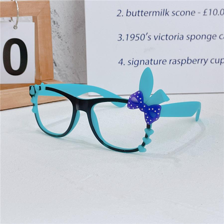 Cute cartoon rabbit-shaped frame, cross-wearing, funny glasses, photo-taking, and styling glasses, no lenses, jelly color