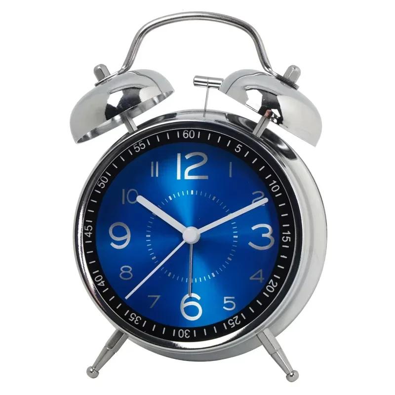 Iron Art Silent Quartz Alarm Clock for Kids Creative Glow Pointer Table Clock Fashionable Desktop Decor
