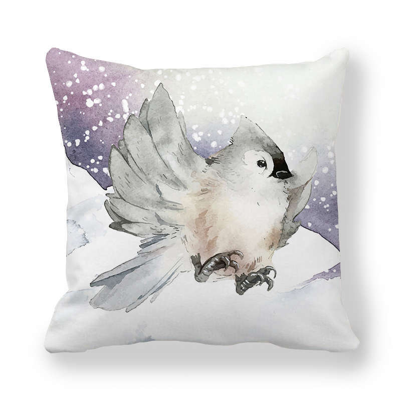 Icy And Snowy Animal Patterns Digital Printing Short Plush Pillow Covers For Car Sofa Office Cushion Cover Home Goods