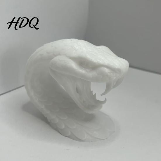 Dark Aesthetic Room Decor 3D Printed Snake Head Ornament Desk Sculpture with Sharp Teeth Detailed Animal Figurine Realistic for Halloween
