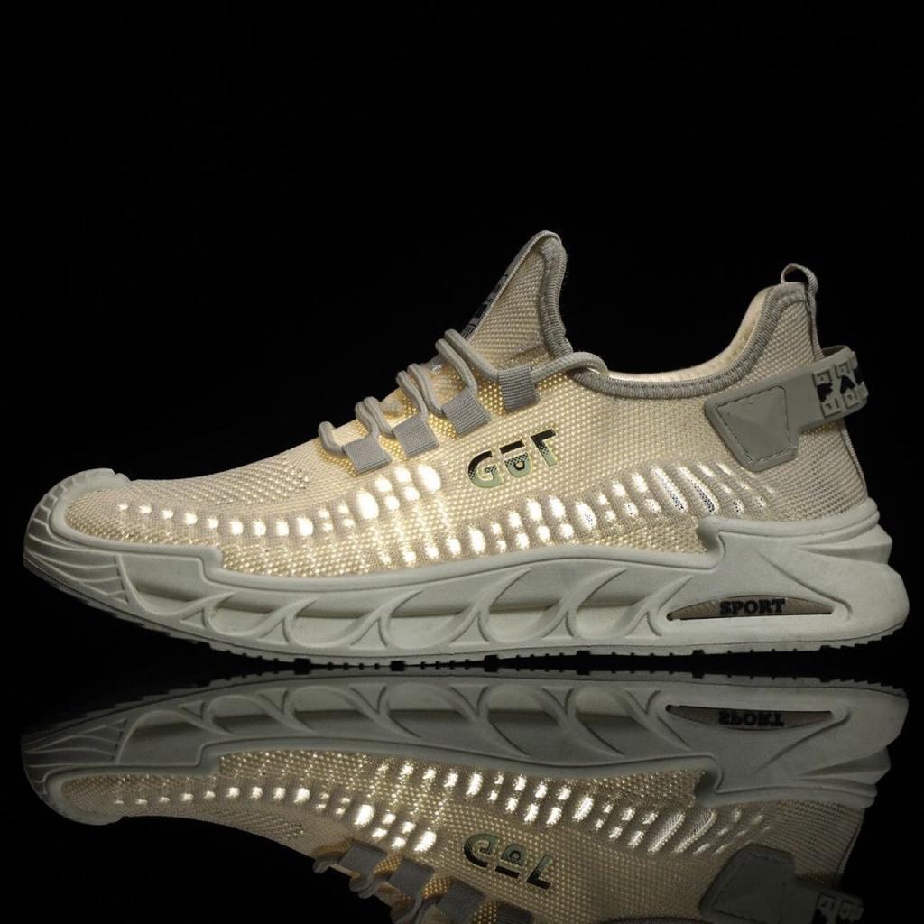 Summer new low-top breathable fish silk mesh lightweight thick-soled dad shoes