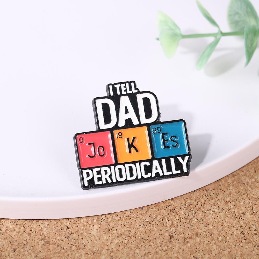 Periodic Table of Chemical Elements English Alphabet Metal Oil Drop Brooch Clothing Bag Decorative Badge Pin Creative Badge