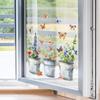 Fun-f158 Iron Bucket Flower Pot Butterfly Glass Doors and Windows Home Landscaping Window Stickers Uv Static