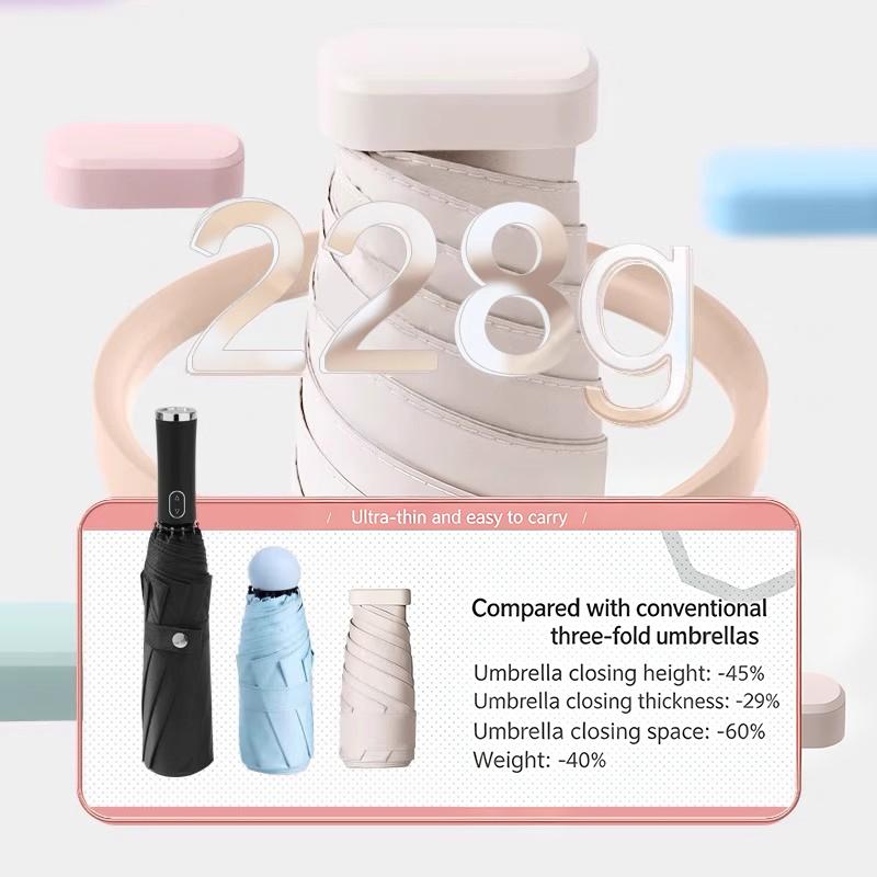 Compact Foldable Journey Umbrella UV Shield Lightweight Portable Pocket Sun Umbrella