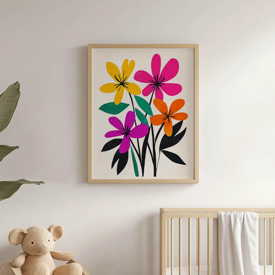 Plakat Kwiatowa Harmonia Plakat Kwiatowa Harmonia, 30X40 Cm, Bez Ramy, Płótno Premium Na Blejtramie