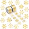 Gold Foil Marry Christmas Stickers Winter Snowflower Xmas Transparent Sealing Label Self Adhesive Presents Cards Logo Tag Paster