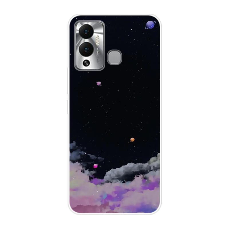 For Infinix 12 Play Hot12 Play NFC X6816 X6816C X6816B Case Soft Silicone Back Cover  Cartoon Phone Case Starry Sky