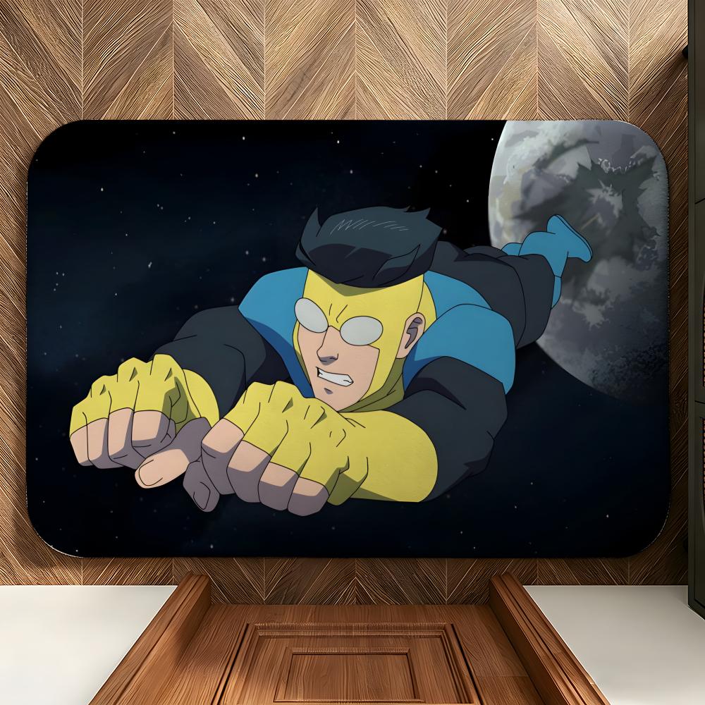 Animation I-Invincible H-Hero Floor Mat Soft Flannel Floor Mat Suitable for Entryways, Living Rooms, Bedrooms, and Bathrooms