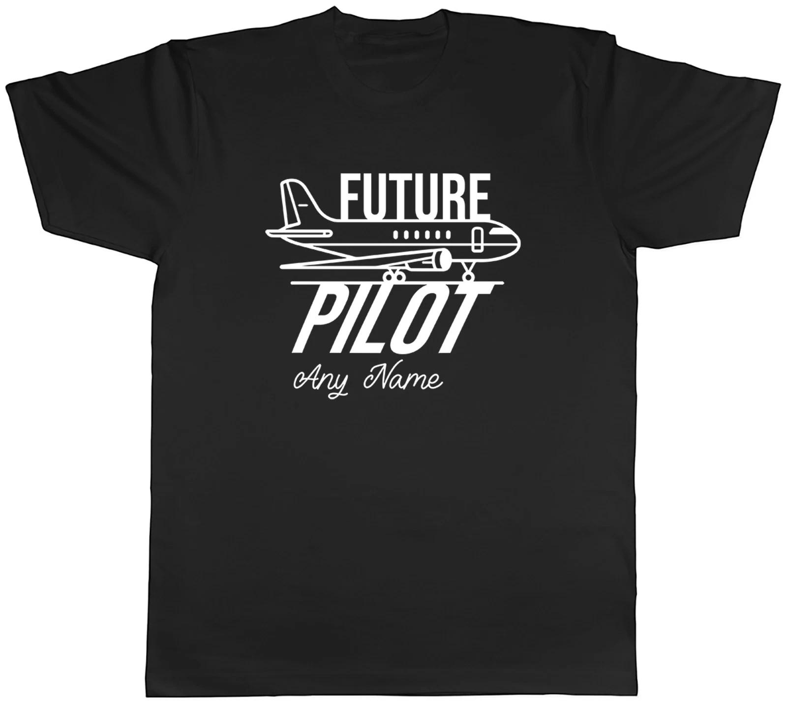 Personalised Future Pilot Any Name Airplane Mens T-Shirt Tee Gift Top XL