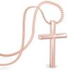 [SERASAR] Rose Gold Stainless Steel Necklace with 18-Carat Real Gold Cross - Valentine's Day Gift