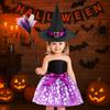 3Pcs/set Pointy Hat Kids Witch Dress Set Wizard Halloween Cosplay Costumes  Girls