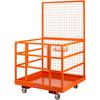 Plataforma de Trabajo de Jaula de Seguridad para Carretilla Elevadora 43x45in 1400lbs con Ruedas para Aérea