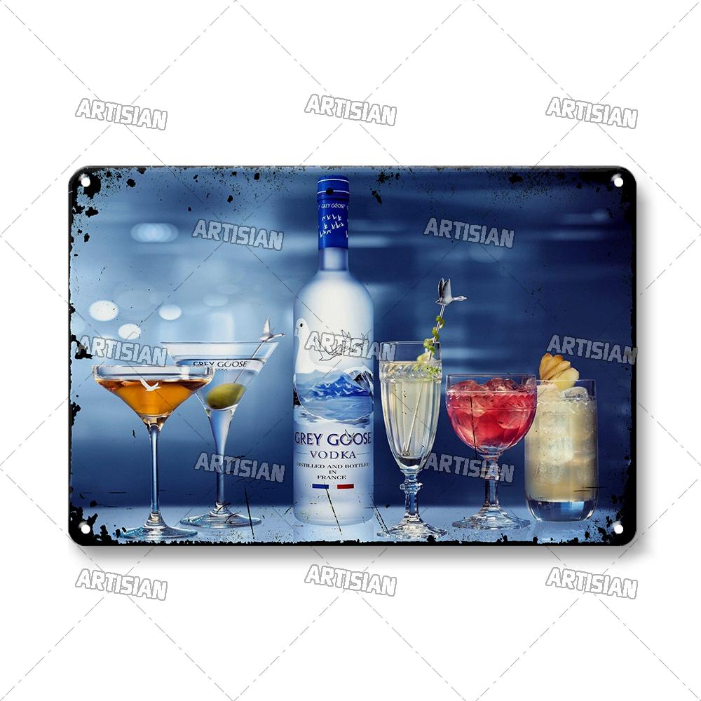 Wodka-Metallschilder, Dekoteller, Wein-Metallschild, Retro-Metallposter, Alkohol-Wandteller, Heimbar, Studio, Industrie-Dekor