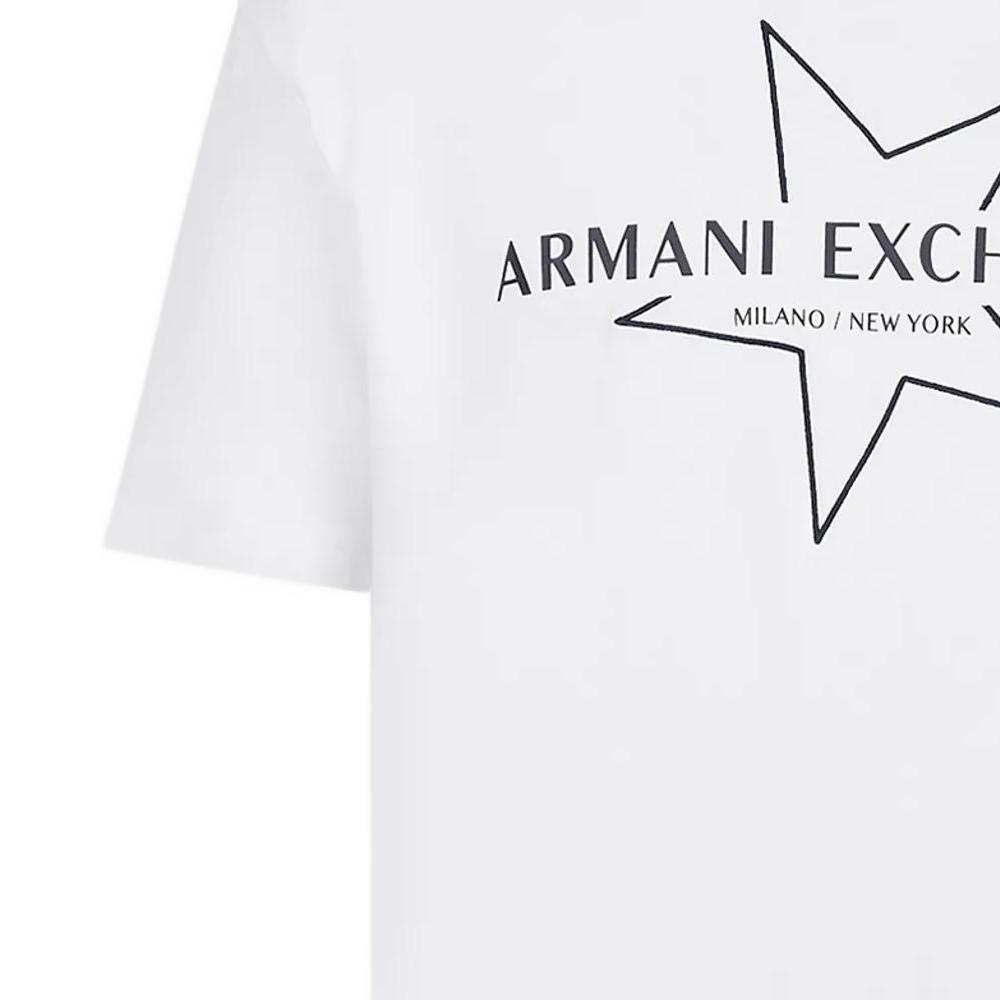 Armani Exchange Ss23 Logo Star Print Crew Neck Short Sleeve T-Shirt Men tops White 3RZTLC-ZJ8EZ-11100