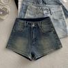 Summer 2026 Women's High Waist Vintage Denim Shorts - Slimming, Lightweight, American Streetwear Style