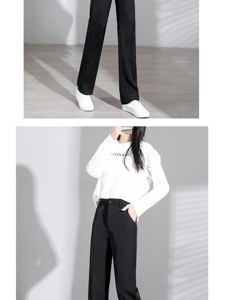 Spring 2024 Women's High-Waisted Slimming Loose Wide-Leg Suit Pants
