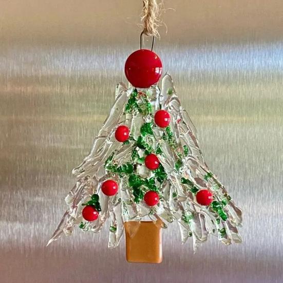 Crystal Christmas Tree Ornaments Clear Wreath/Tree Christmas Hanging Ornament for Holiday Indoor Outdoor Home Decor