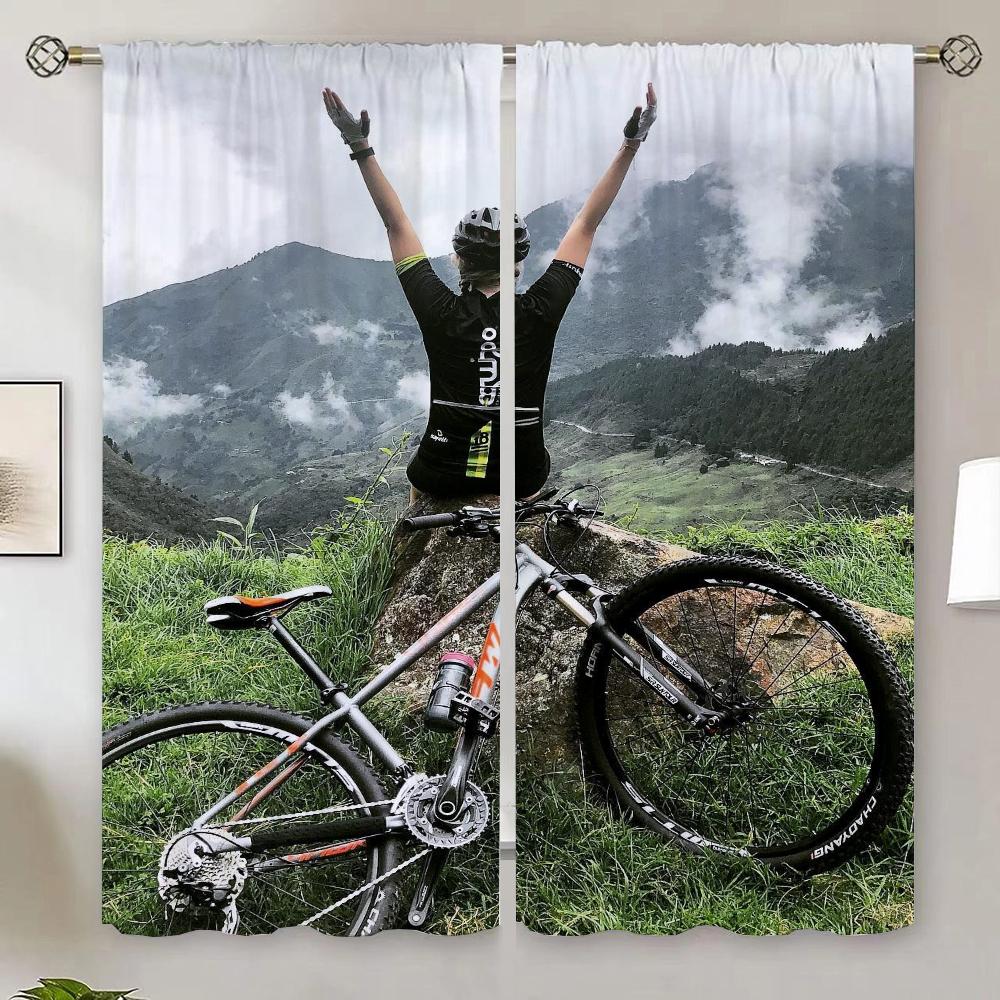 Motorcycle GP Mountain Biking Shades Modern Home Decoration Outdoor Curtain for Quarto Ready Curtains Cheap Living Room Curtains
