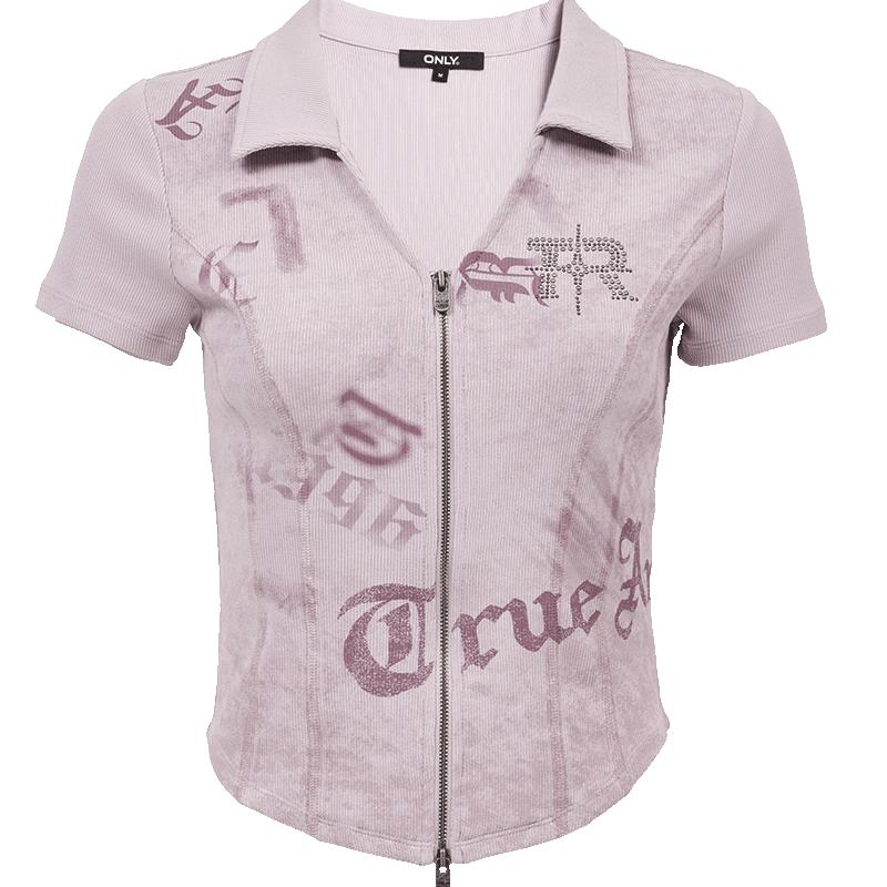 ONLY Women s Distressed V-Neck Short T-Shirt EUR 38