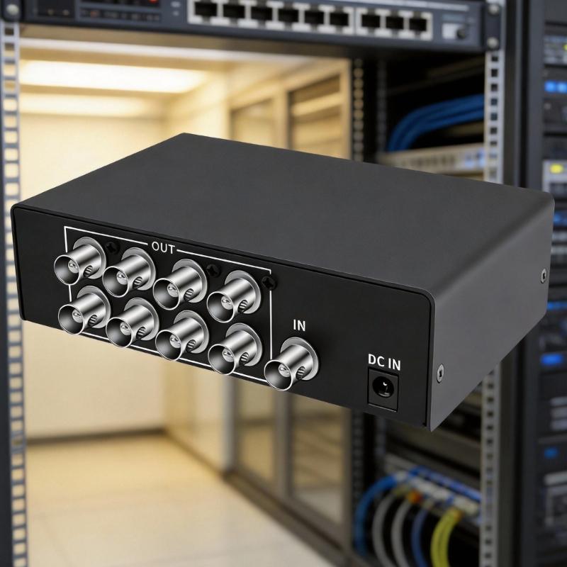 Quality Metal BNC Video Splitter Video Distribution Amplifier 1 Input To 8 Outputs Delivers Clear Signals For Camera