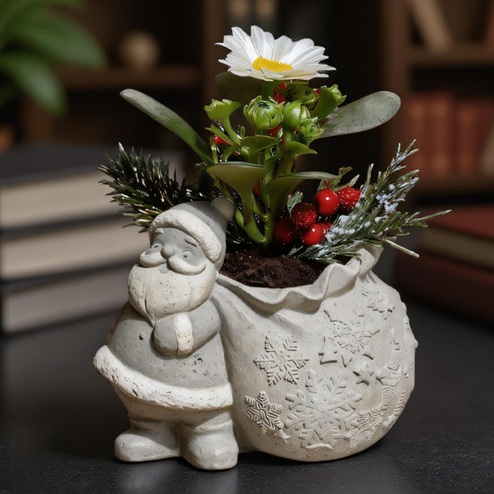 

Santa Claus Vase Silicone Mold DIY Gypsum Epoxy Resin Cement Pen Holder Candle Jar Concrete Mould Christmas gift China Mainland