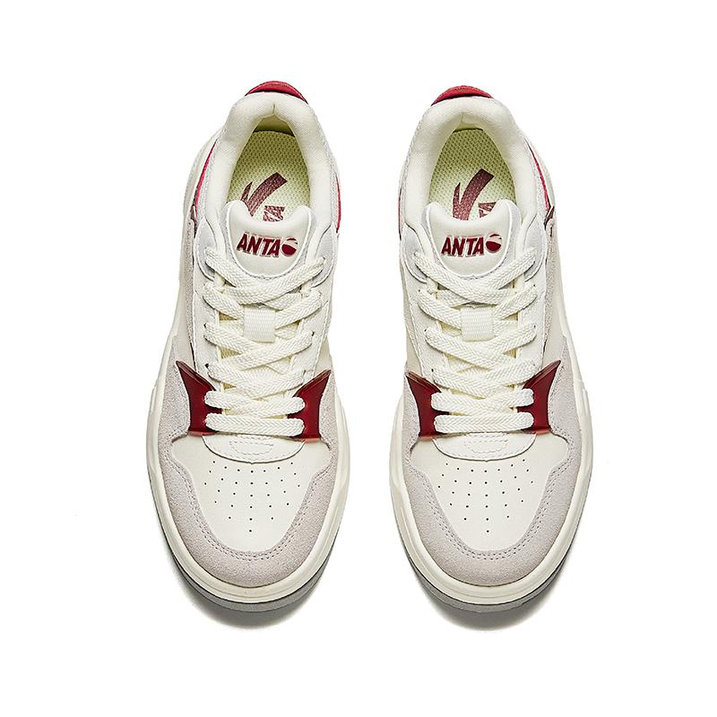 Anta C37 Series Comfortable Casual Height Increasing Lightweight Low Top Sneakers Women sneakers Ivory-White 922438037-1