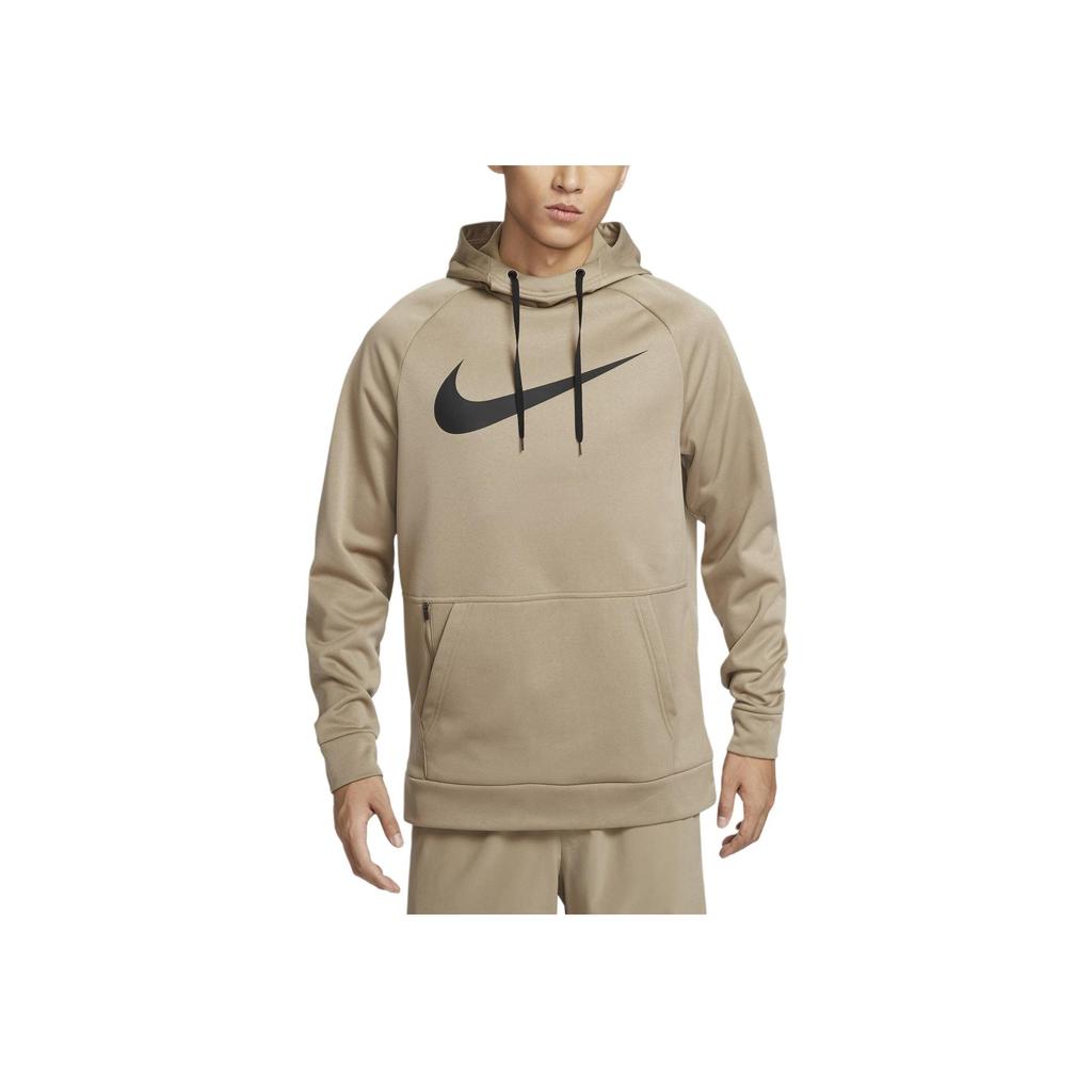 Nike Swoosh Therma-FIT Fleece Pullover Training Hoodie Men Hoodies Khaki Black CU6240-247