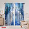 2D Flat Printing 2pcs Window Drapes Peacock Durable 100% Polyester Fabric,Without Electricity Versatile Suitable for Indoor
