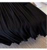 Women's Elegant Mid-Length Black Dress - 2025 Autumn New Style, Slimming Pleated Skirt, Long Sleeve Versatile Design