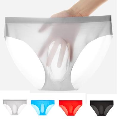 Culotte 3D en soie glacée sans couture pour homme, sous-vêtement respirant