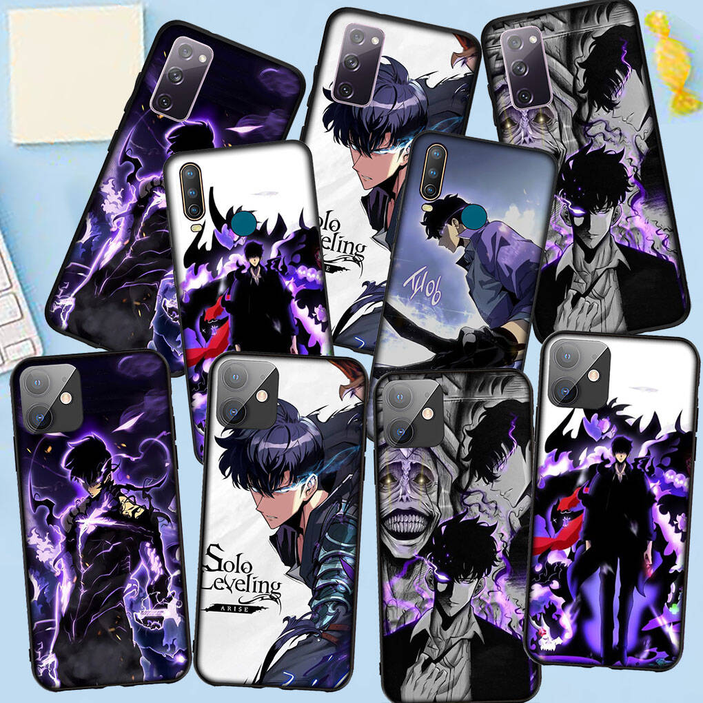 Case for Samsung Galaxy S25 S23 S22 S24 Ultra FE A05 A06 A15 A16 A36 A37 A35 A54 A55 A56 A57 A25 A26 A53 A17 Cartoon Solo Leveling Sung Jin woo Cover