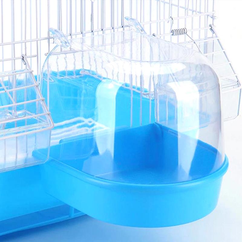 1Pc Plastic Bird Water Bath Box Parrot Hanging Bird Bath Cage Bathtub Bird Bath