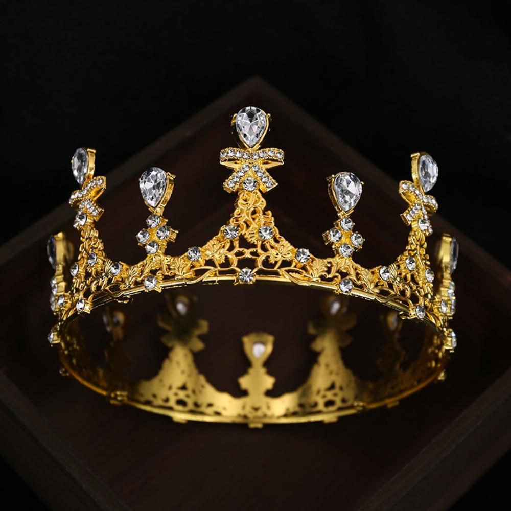 Shiny Queen Crown Rhinestone Princess Tiara Temperament Baroque Crown  Coming-of-age Ceremony
