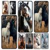 Black White Horses Galloping Case For Oppo Reno13 Reno12 Reno11 F Reno10 Pro A54 5G Find X5 A53 A52 A9 A17 4G A79 A80 A98 Cover