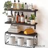 Wall-Mounted Bathroom Shelf with Storage Basket for Kitchen or Living Room